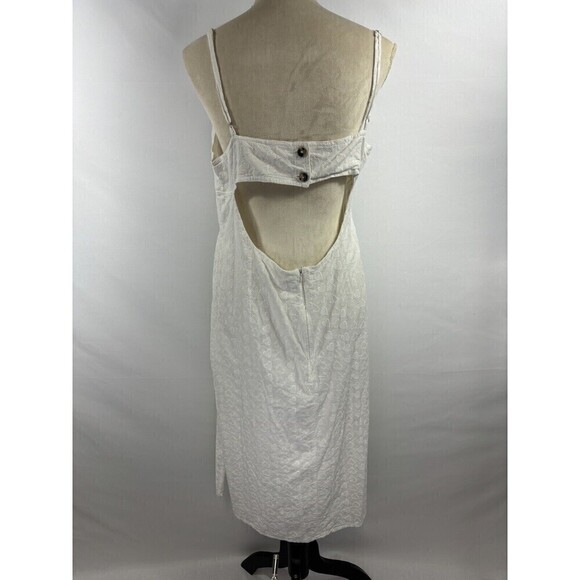 LPA Janina Sundress Summer Dress White Large Heart Eyelet Cut Out Back - Picture 4 of 13